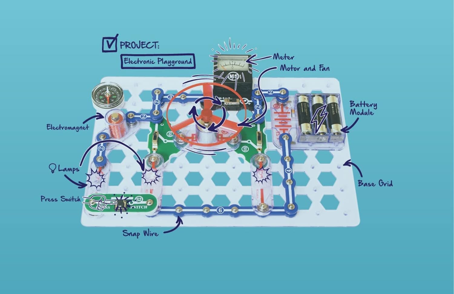 Snap Circuits “Arcade”, Electronics Exploration Kit, Stem Activities for Ages 8+, Full Color Project Manual (SCA-200)