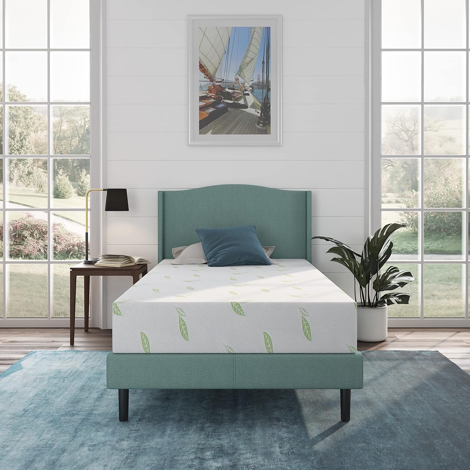 NapQueen Twin Size Mattress, 6 Inch Anula Green Tea Infused Memory Foam Mattress, Twin Size Mattress Bed in a Box, CertiPUR-US Certified Mattress